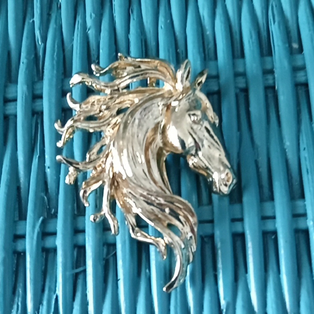 Gold Horse Brooch